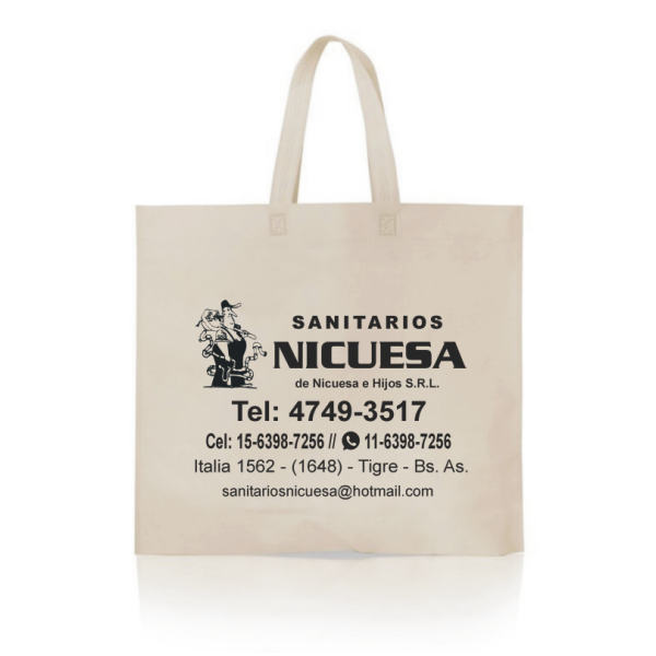 Eco Bolsa 40X45X10 Manija Tiras, Con Impresión - Image 2